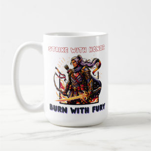 Taza De Café Épic Elven Warrior con flamante espada