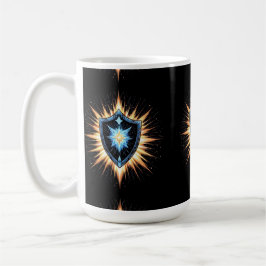 Taza De Café Epic Fantasy Shield with Radiant Energy Burst – Ma