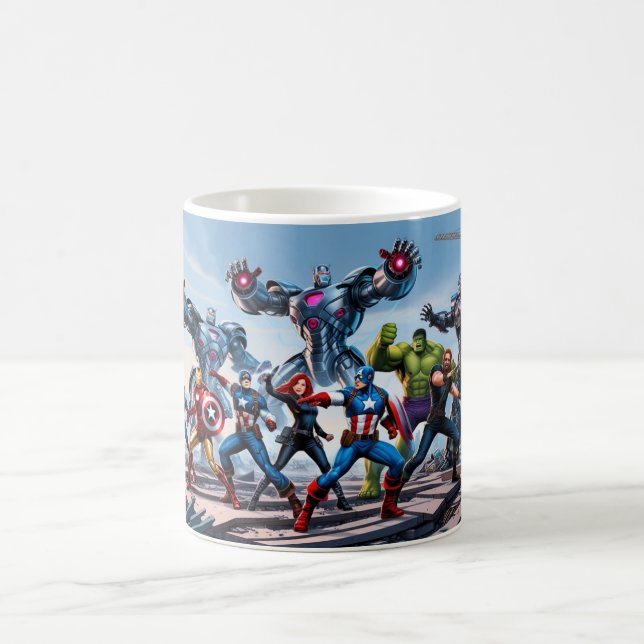 Taza De Café "Epic Showdown: Avengadores vs. fuerzas enemigas" (Centro)