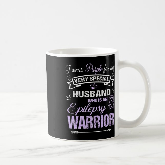 Taza De Café Epilepsia Apoyo a la toma de conciencia Husbynd Wa (Derecha)