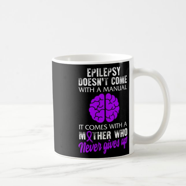 Taza De Café Epilepsia Awareness Mother Purple Ribbon Seized Di (Derecha)