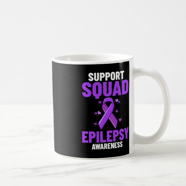Taza De Café Epilepsia Awareness Purple Ribbon Guerrero de Puls (Derecha)