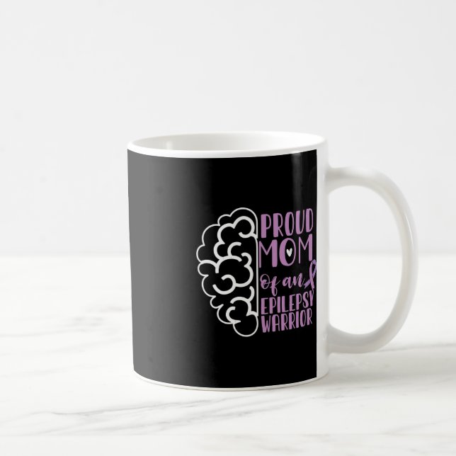 Taza De Café Epilepsia Awareness Ribbon Orgullosa Madre De Una  (Derecha)
