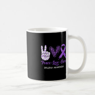 Taza De Café Epilepsia Conciencia Paz Amor Cure Leopard