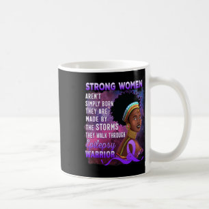 Taza De Café Epilepsia Concienciación de mujeres negras guerrer