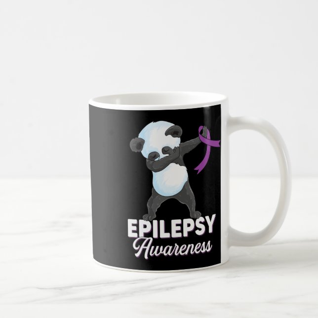 Taza De Café Epilepsia Mes de Conciencia Dabbing Panda Epilepsy (Derecha)