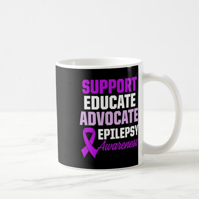 Taza De Café Epilepsy Awareness Epileptic Warrior Survivor 1  (Derecha)