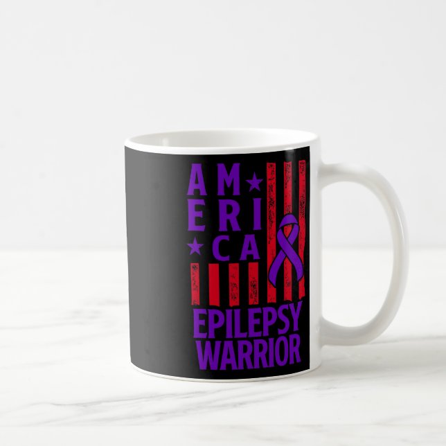 Taza De Café Epilepsy Awareness Epileptic Warrior Survivor 28  (Derecha)