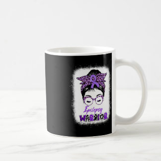 Taza De Café Epilepsy Awareness Messy Bun Warrior Leopard Banda