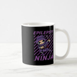 Taza De Café Epilepsy Ninja Purple Ribbon Convulsiones de Conci