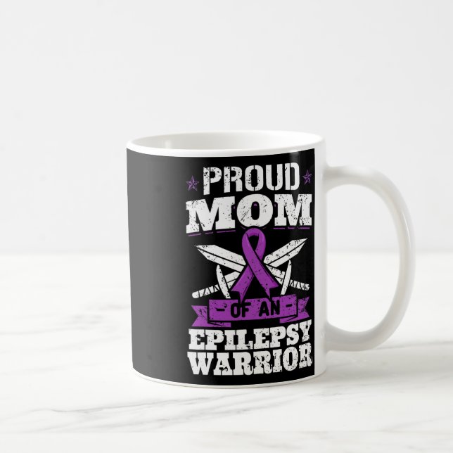 Taza De Café Epilepsy Warrior Mom Epileptic Seizure Disorder Ad (Derecha)