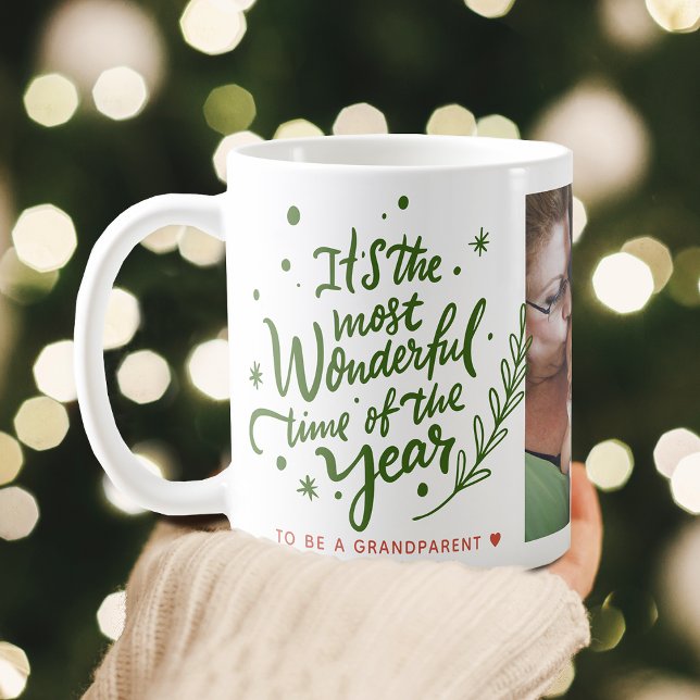 Taza De Café Época Más Maravillosa Fiesta Navideña Foto (Most Wonderful Time Festive Christmas Photo Coffee Mug)