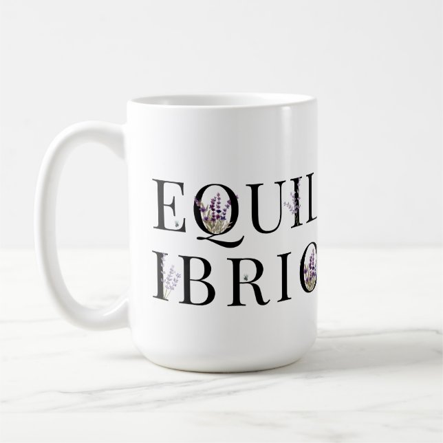 Taza De Café Equilibrio (con fiori viola; Italiano) (Izquierda)