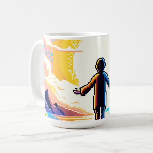 Taza De Café Equilibrio de mundos - Futurista tecnología de art (Anverso izquierdo)