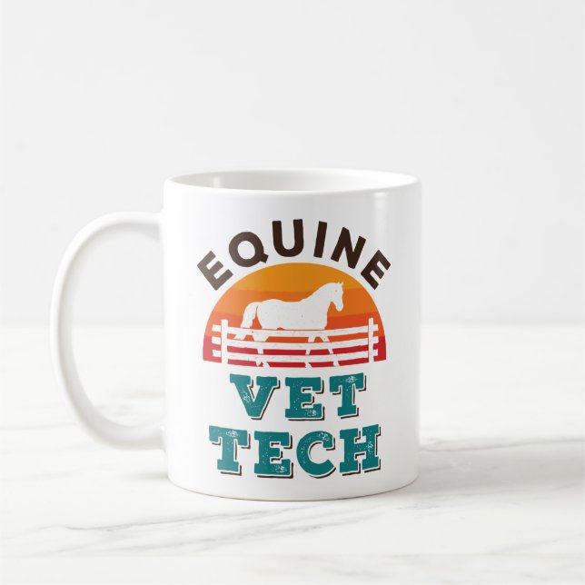 Taza De Café Equine Vet Tech Horse Veterinario Técnico (Izquierda)