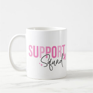 Taza De Café Equipo de Apoyo Cinta Rosa de Conciencia del Cánce