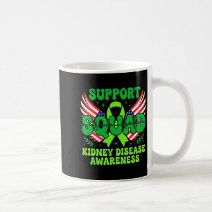 Taza De Café Equipo de Apoyo Cinta Verde Enfermedad Renal