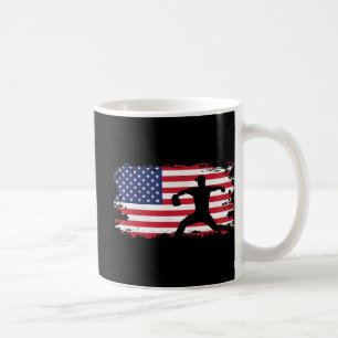 Taza De Café Equipo de béisbol con lanzador de bandera estadoun