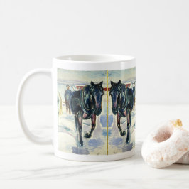 Taza De Café Equipo de caballos en nieve por Edvard Munch