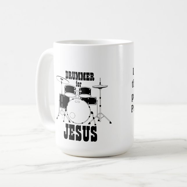 Taza De Café Equipo De Culto Mug Drummer Para Jesús (Anverso izquierdo)