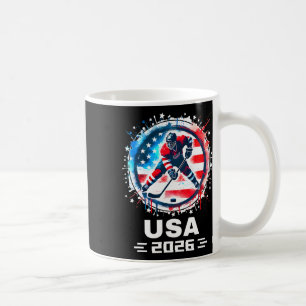 Taza De Café Equipo de EE. UU. 2026 Hockey Bandera Americana Mu