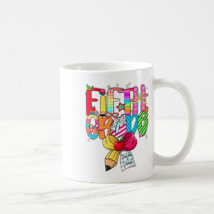 Taza De Café Equipo de ensueño de 5to grado preppy para el regr