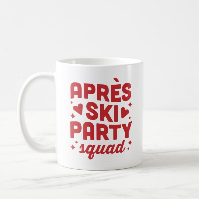 Taza De Café Equipo de fiesta después del esquí vacaciones esté (Izquierda)