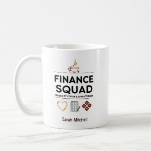Taza De Café Equipo de Finanzas Café Personalizado y Hojas de C