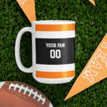 Equipo de fútbol personalizado negro, naranja y bl