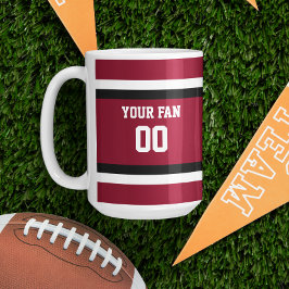 Taza De Café Equipo de fútbol rojo y negro personalizado