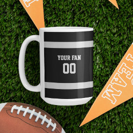 Taza De Café Equipo de fútbol Silver & Black personalizado