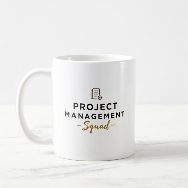 Taza De Café Equipo de Gestión de Proyectos – Icono de Document (Izquierda)