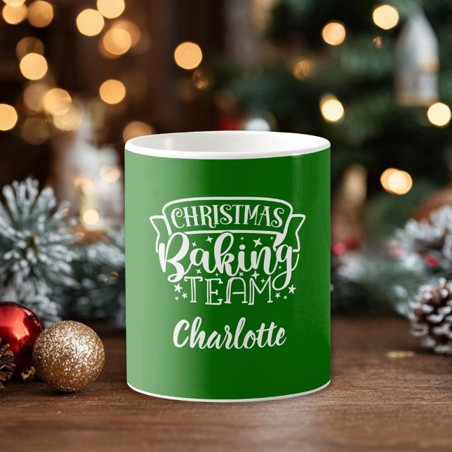 Taza De Café ¡Equipo de horneado de navidades! (Custom "Christmas Baking Team!" Mug with your Name.)