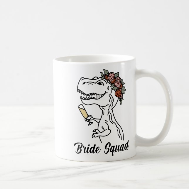 Taza De Café Equipo de la Novia Dinosaurio Bridesmaid Despedida (Derecha)