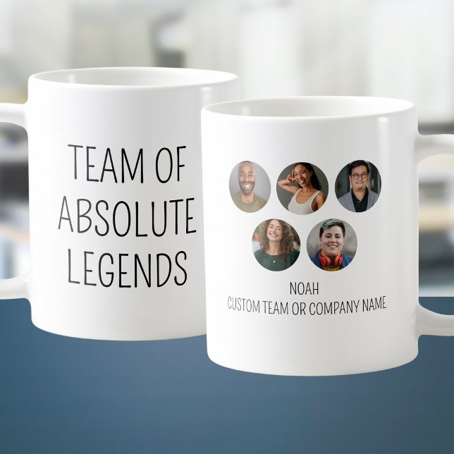 Taza De Café Equipo De Leyendas Absolutas 5 Oficina De Trabajad (Team Of Absolute Legends 5 Photo Coworkers Office Coffee Mug
)