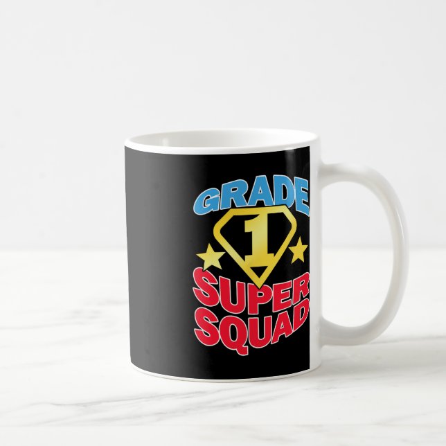 Taza De Café Equipo de maestros superhéroes de primer grado (Derecha)
