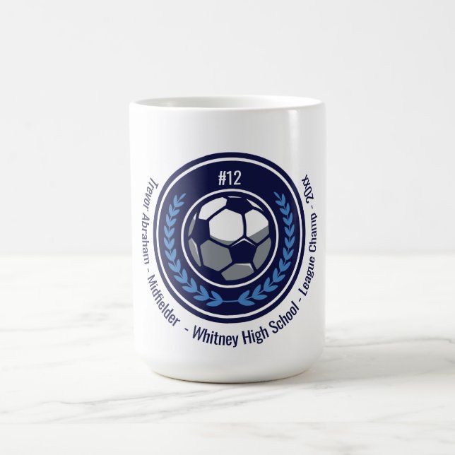 Taza De Café Equipo de Monograma Campeón de Fútbol (Centro)