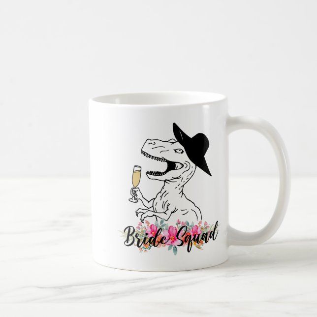 Taza De Café Equipo de Novia Dinosaurio Dama de Honor Floral De (Derecha)