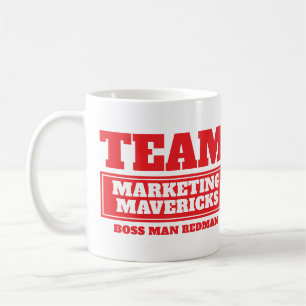 Taza De Café Equipo de personalización de color rojo y taquilla