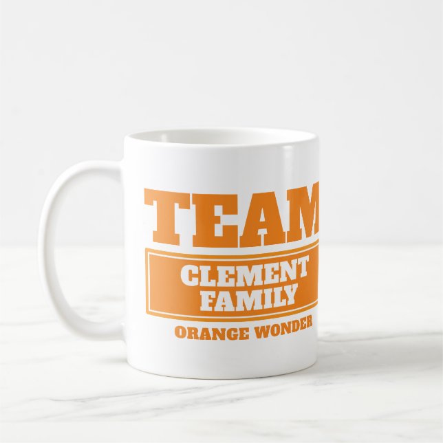Taza De Café Equipo de personalización de equipo de naranja y m (Izquierda)