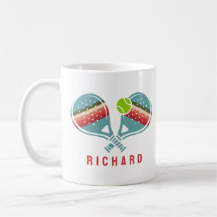 Taza De Café Equipo de Pickleball Paddles Rayados Personalizado