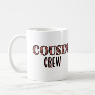 Taza De Café Equipo de Primos con Patrón de Cuadros Rojos Perso