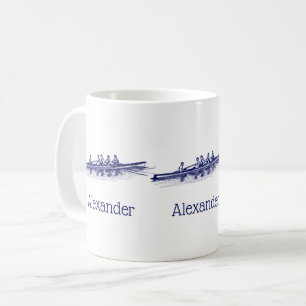 Taza De Café Equipo de Remo de Tripulación Remeros de Remo Azul