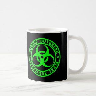 Taza De Café Equipo de respuesta a brote de zombis verde neón