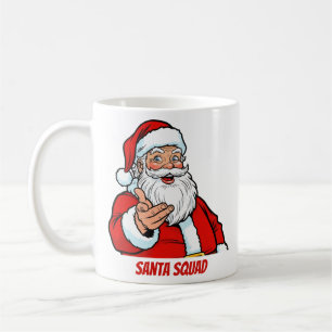 Taza De Café Equipo de Santa Navidad Divertida Familiar Pareja