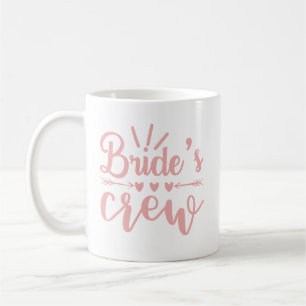 Taza De Café Equipo de Soltera Rústica Caligrafía Rosa Tripulac