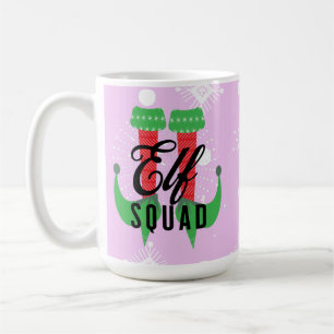 Taza De Café Equipo de Tacones de Duende Navidad Festejos Copos