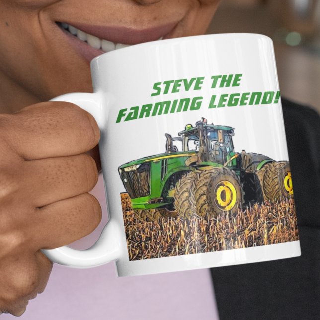 Taza De Café Equipo de Tractor de Leyenda Agrícola Personalizad (Subido por el creador)