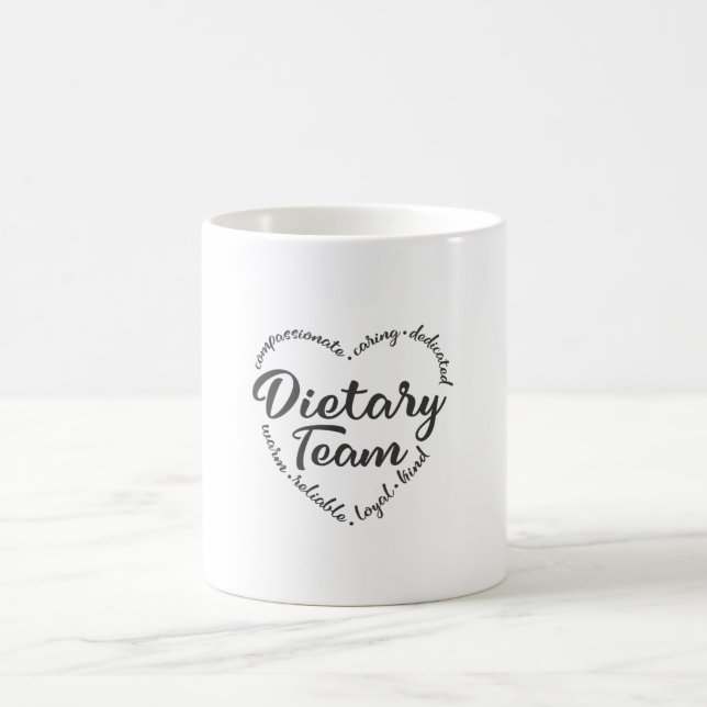 Taza De Café Equipo dietético, ayudante dietético, trabajador (Centro)
