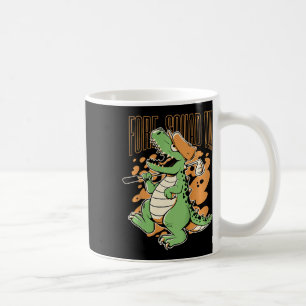 Taza De Café Equipo Infantil T-rex Dinosaurio Golfista Gráfico